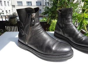 MOMA Herren Goodyear Welt Schuhe Stiefel Leder Schwarz Italy Gr.44 BREIT TOP - Bild 1 von 20