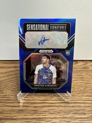 2023 Prizm Draft Picks Tristan Vukcevic Sensational Signatures Blue #062/125 - Image 1 of 2