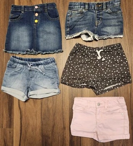 Lot of 4 Pairs Shorts & 1 Skirt in Girls Sz 4T, from NWOT to Very Gently Loved & - Picture 1 of 8