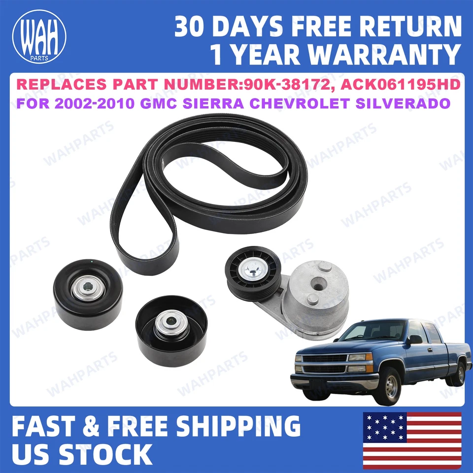 For Chevrolet Chevy Silverado 2500 HD Serpentine Belt Drive Component Kit Foto 1 de 4