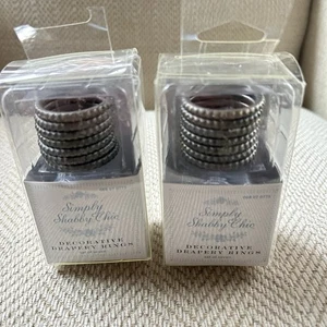 Vintage Simply Shabby Chic Deko Vorhänge Ringe 2er Set 7er Feder - Bild 1 von 5