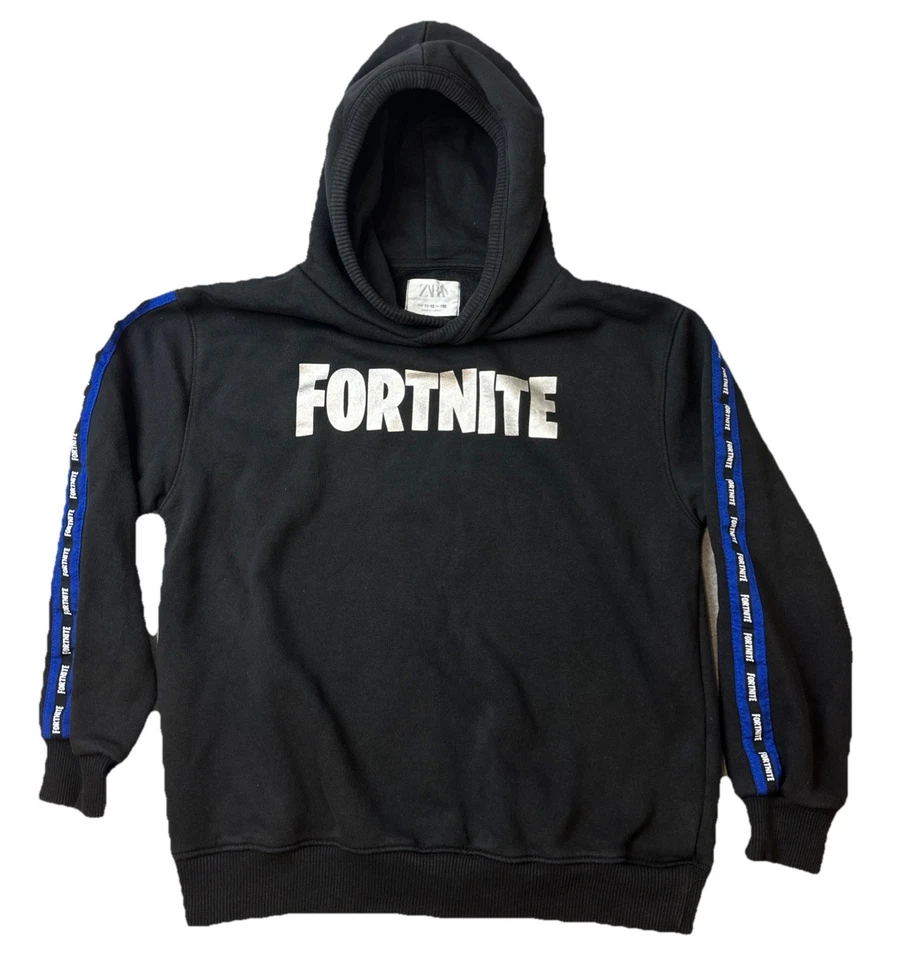 Sudadera con Capucha Zara x Fortnite Niños Jóvenes Mangas Largas Polar Negra Unisex Talla 11/12 Foto 1 de 4