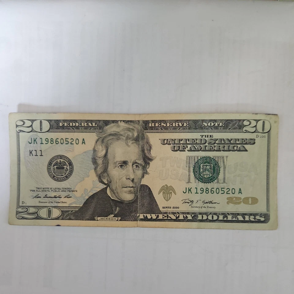 2009 $20 Dollar Bill Birthday Note  May 20 1986 Anniversary JK19860520A - Image 1 of 2