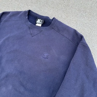 Sudadera Starter Vintage Años 90’s Desteñida Cuello Redondo En Blanco Para Hombre Talla Mediana Retro Foto 1 de 4