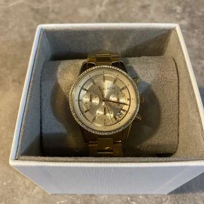 Reloj MICHAEL KORS Ritz MK6356 Cronógrafo Acero Inoxidable Dorado 37mm NUEVO Foto 1 de 4