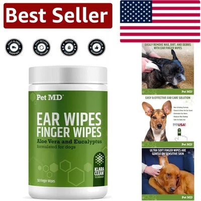 Effective Dog Ear Cleaning Wipes for Itchy Ears - Aloe & Eucalyptus - 50 Count - Image 1 of 4