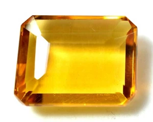 Lab Created 27.00 Ct Beautiful Yellow Golden Citrine GGL Certified Gemstone - Picture 1 of 5