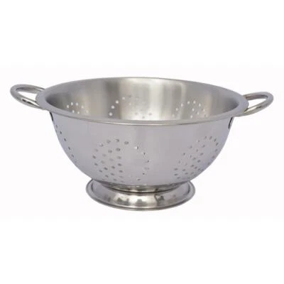 COLANDER 2 Handles 24cm FOOD VEG Sieve Strainer Stainless Steel Kitchen Drainer  - Image 1 of 4