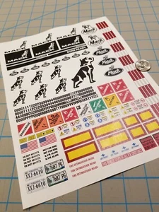 New MACK TRUCK Scale Semi Tractor Decals for 1:12/1:14/16 RC Vehicles - Picture 1 of 2