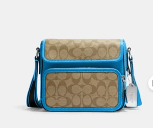 Sullivan Flap Crossbody In Colorblock Signature Canvas Coach Bag - Picture 1 of 4
