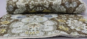 Indische Hand Block Grün Queen Size Baumwolle Kantha Quilt Überwurf Decke Tagesdecke - Bild 1 von 5
