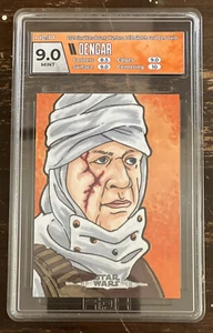 2021 Topps Dengar Sketch card Dan Lawler HGA 9 Auto 10 Custom label ๐ - Picture 1 of 2