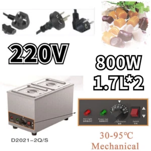 2 Pots Stainless Electric 1.7L Chocolate Melter Mechanical Heating Machine 220V - Picture 1 of 6