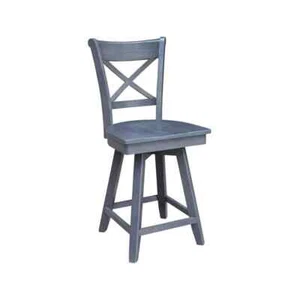 Charlotte Solid Wood Heather Gray Counter Height Stool - 24 in. SH - Picture 1 of 8