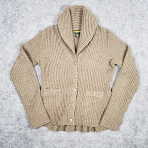 Ralph Lauren Rugby Sweater Womens Medium Wool/Angora Rabbit Knit Cardigan Tan - Picture 1 of 12