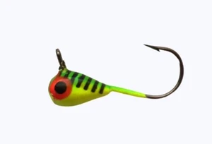 JB Lures Dub'L D #8 - Firetiger Glow - Plantilla de tungsteno pesca en hielo - Imagen 1 de 1