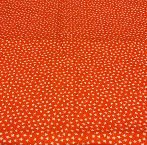 Preciosa tela de algodón floral naranja brillante vintage - Imagen 1 de 4