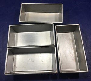 LOT of 4 Commercial Steel 9.5 x 5 x 2.75'' Bread Loaf Pans baking planters