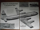 1955 VTG Orig Magazine Ad 2pg LOCKHEED Plane Leads in Jet Powered Flight