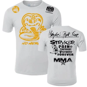 Cobra Kai Karate Kid Adult MMA ufc Shorts Sleeve Shirt W 1 FREE Venum Sticker - Picture 1 of 8