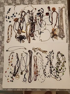 36 CHICO's VTG Lot Large Necklace Gold Tone & Silver Tone Different Colors - Picture 1 of 19