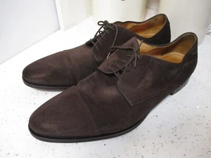 SuitSupply authentic brown genuine suede oxfords dress shoes 46 12 - Picture 1 of 10