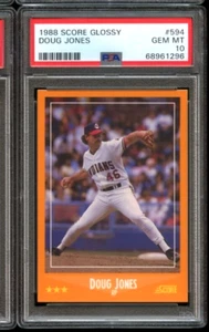 1988 SCORE GLOSSY #594 DOUG JONES ROOKIE RC CLEVELAND INDIANS PSA 10 - Picture 1 of 2