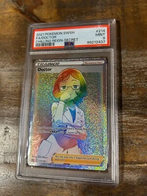POKEMON 2021 Chilling Reign Secret Full Art Trainer DOCTOR #214 PSA 9 Mint - Image 1 of 2