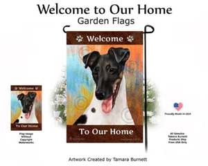 Welcome Garden Flag - Tri Smooth Fox Terrier 059B - Picture 1 of 1