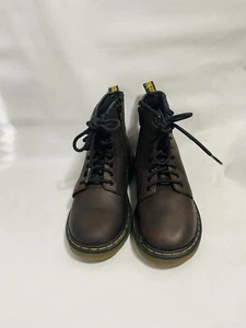 Dr Martens Doc Kids Youth Size 13 Brown Leather Combat Boots - Picture 1 of 9