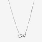 Natural Real Diamond Infinity Pendent Chain Necklace For Women In 10K White Gold