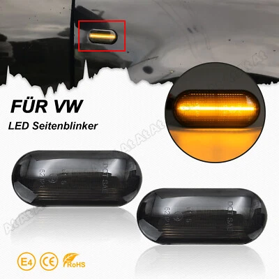  LED Schwarz Seitenblinker Blinker Für VW Bora Golf 4 Passat Polo Sharan T5 Bus - Bild 1 von 4