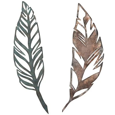 Metal Feather Wall Decor Set of 2 Foto 1 de 4