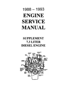 1988 1992 1993 Ford 7.3 Diesel Engine Shop Service Repair Manual - Picture 1 of 8