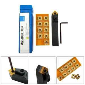 MSDNN 1616H12 16mm CNC Lathe Neutral Turning Tool Holder + 10Pcs SNMG120408-MA - Picture 1 of 7