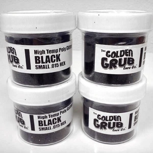 NEW 2 OZ. Jar BLACK High Temp Glitter .015 Hex Fishing Lure Making plastisol - Picture 1 of 1