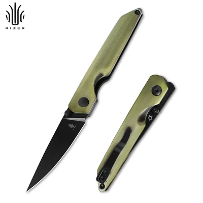 Kizer Shot Drop Point Folding Pocket Knife 154CM Blade Aluminium Handle V3677C2 - Image 1 of 4