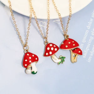 3 Pcs Pearl Necklace Accessories Cute Mushroom Jewelry for Women Woman - Picture 1 of 12