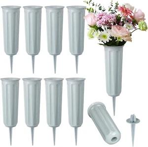 4pcs Cemetery Vase, Grave Decorations Vases with Spikes and Flower Mud for Fres - Picture 1 of 6