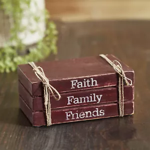 Glaube Familie Freunde Faux Bücherstapel 2,5x6x4 - Bild 1 von 11