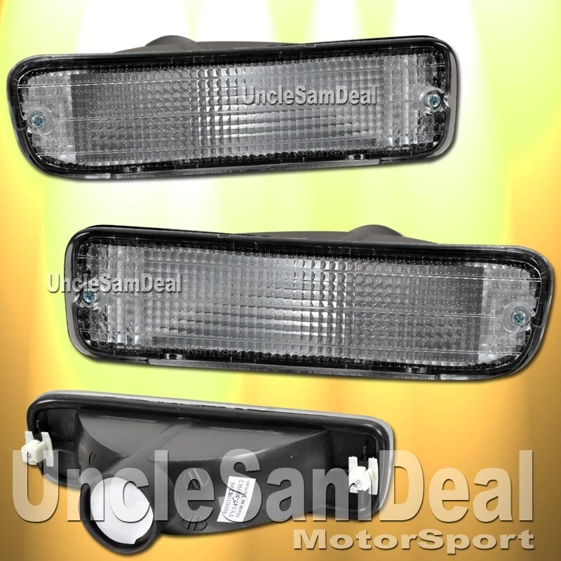 ДЛЯ 95-98 TOYOTA TACOMA ПРОЗРАЧНЫЙ ЧЕРНЫЙ ПЕРЕДНИЙ БАМПЕР СИГНАЛЬНАЯ ПАРА + ЛАМПЫ - Изображение 1 из 1