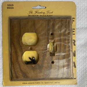 Vintage Solid Wood Designer Wall Plate Switch Outlet Combo Made in the USA NEW - Picture 1 of 11
