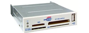 All in One Card Reader. For 3.5" PC front bay. Beige - Picture 1 of 2