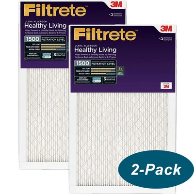 3M Filtrete MPR 1500 1-inch Healthy Living Ultra Allergen Reduction Filters - 2  - Image 1 of 4