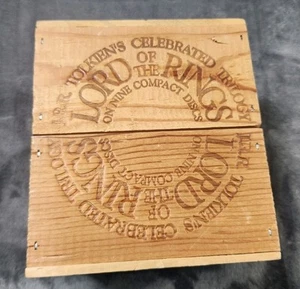 The Lord Of The Rings Trilogy JRR Tolkien Books On CD 9 Disc Set Wooden Box - Picture 1 of 10