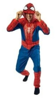 12003 Novo Pijama Homem-Aranha Adulto com Capuz Zíper Halloween Tamanho Pequeno Super Macio - Imagem 1 de 4