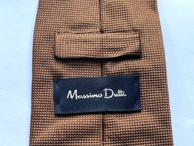 Corbata de seda marrón liso Massimo Dutti Foto 1 de 3