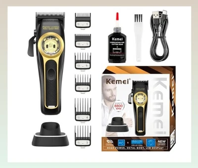 Cortapelos profesional KEMEI para hombre, kit ajustable con base de carga Foto 1 de 4