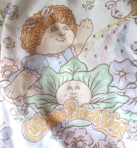 Vintage 1983 OOA CABBAGE PATCH KIDS Multicolor Twin Bed Sheet - Bild 1 von 4