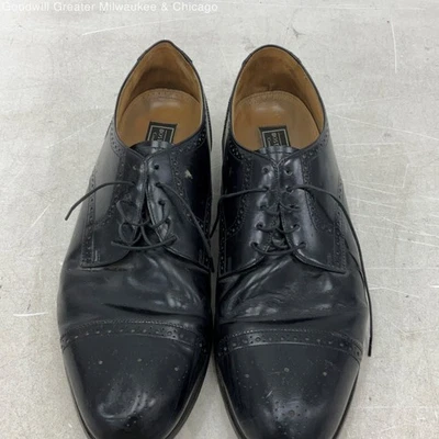 Bostonian Mens Oxford Dress Shoes Cap Toe Wingtip Lace Up Leather Black - Image 1 of 4